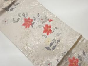 リサイクル　草花模様織出し名古屋帯